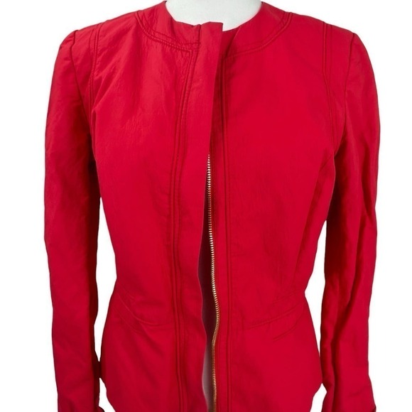Elie Tahari Full Zip Long Sleeve Red Coral Jacket Size M - Picture 10 of 16